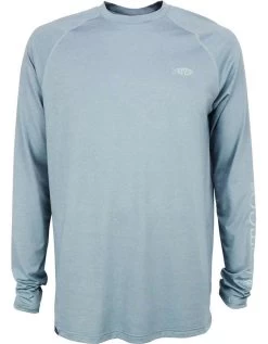 Aftco Yurei Performance Long Sleeve Shirt - Slate Heather - Small