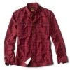 Orvis Chambray Plaid Work Shirt - Cardinal/Black - Medium