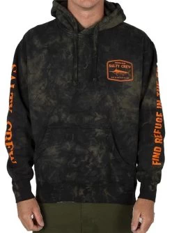 Salty Crew Stealth Tie Dye Fleece - Black - Small